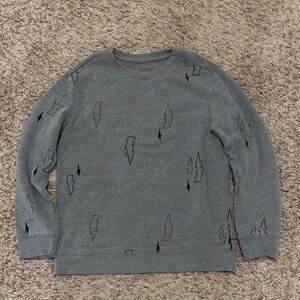 Cat & Jack size large 10/12 Charcoal grey Sweatshirt with Lightning bolt Pattern